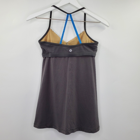Lululemon Bend and Flow Striped Tank Yoga Workout Gray - Picture 3 of 7